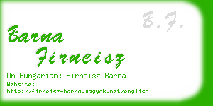 barna firneisz business card